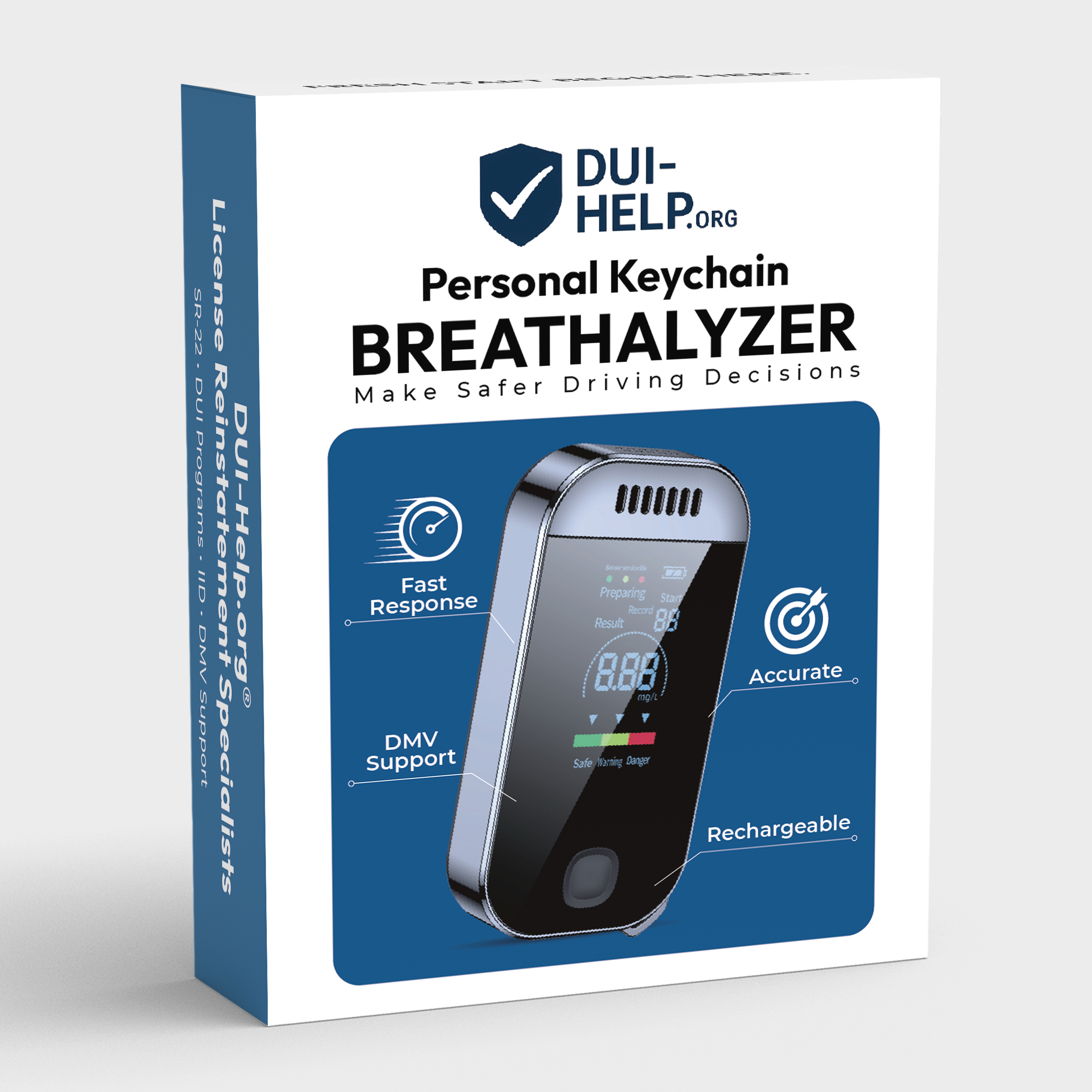 DUI-Help.org Keychain Breathalyzer – Portable Alcohol Tester with Digital Display