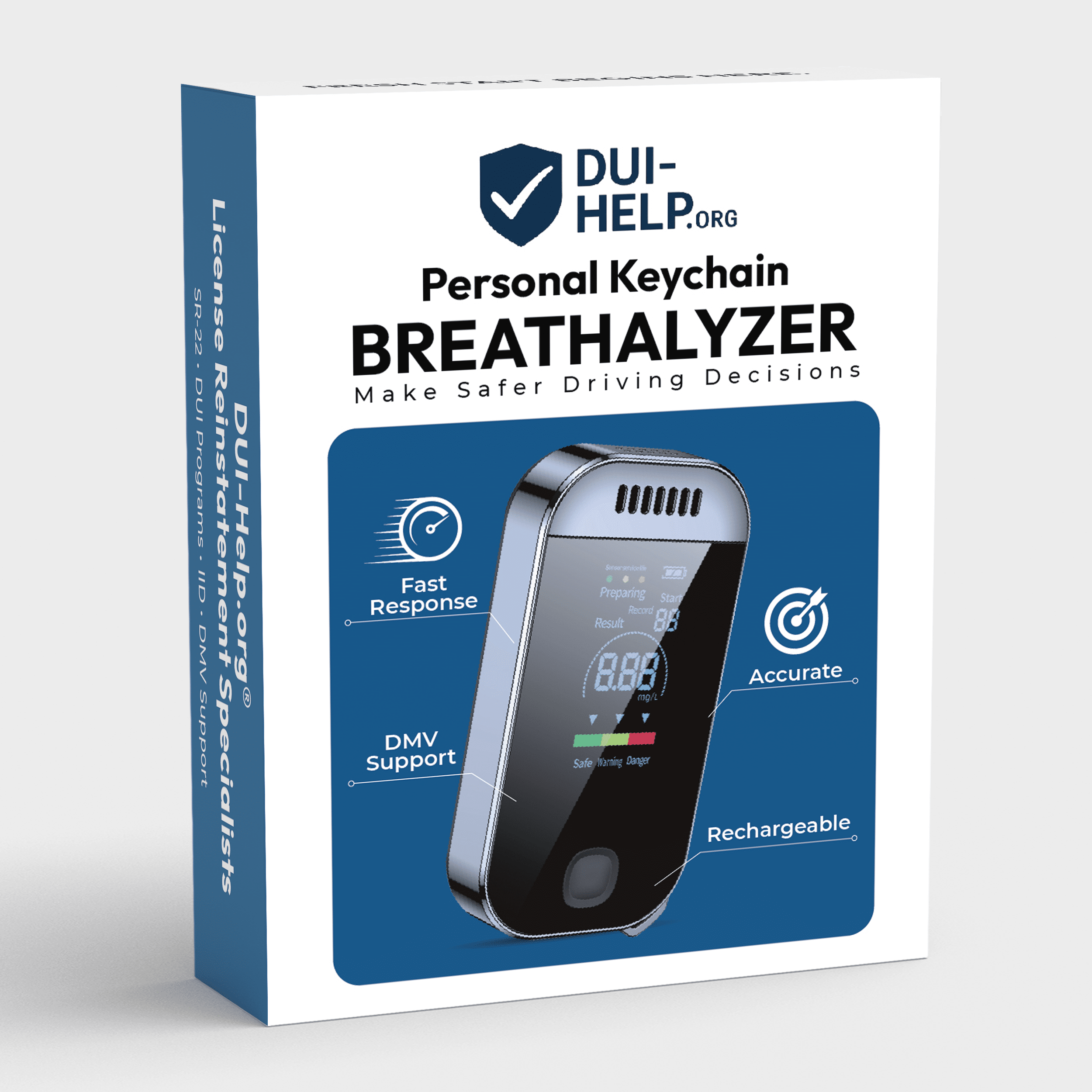 DHO Keychain Breathalyzer: Portable Alcohol Tester with Digital Display - DUI - Help.Org